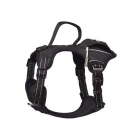 PETMARVEL High-Perfomance Tactical Dog Harness With Poop Bag Holder, No Pull Front Clip & Metal Buckles, Brown S (Option: Black-XLarge)