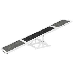 Wooden Dog Agility Seesaw for Training and Exercise, Weather Resistant, 83" L x 16" W x 14" H, White (Option: White-970x450x150 mm)