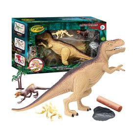 Dinosaurs Island Toys Dinosaur Toy Suit; IC Function; the Big Dinosaur Is With Light And Sound; with Little Dinosaur Toys And Trees; above 3 Year (Items: T-rex)