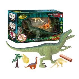 Dinosaurs Island Toys Dinosaur Toy Suit; IC Function; the Big Dinosaur Is With Light And Sound; with Little Dinosaur Toys And Trees; above 3 Year (Items: Velociraptor)